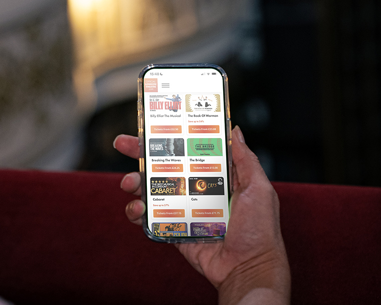Phone screen showing theatre tokens